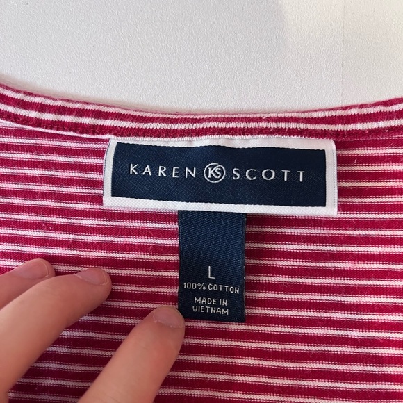 Y2K Karen Scott Red & White Striped Tank Top Mini Dress nautical retro 60s twee - Picture 7 of 9